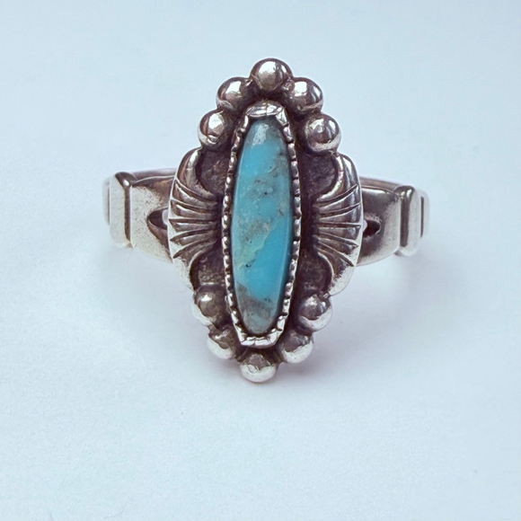 Jewelry - Southwest Native American Turquoise Bell Trading Post Sterling Silver VTG Ring